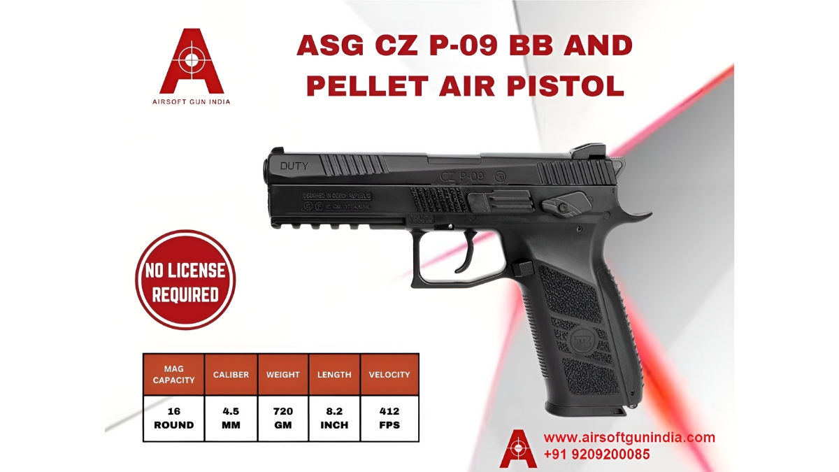 Airsoft Gun India Redefines Shooting Sports with ASG CZ P-09 CO2 Air Pistol